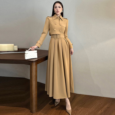 秋冬新款高级感轻奢连衣裙两件套