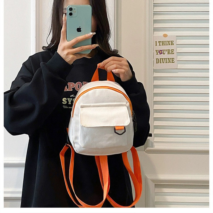 迷你双肩包小型帆布双肩包斜挎女