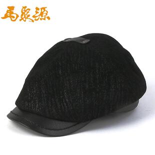 马聚源新款帽子男士前进帽贝雷帽春季冬款羊皮八角帽老人帽报童帽