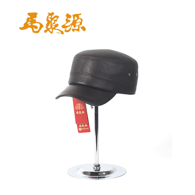 马聚源秋冬季款青年户外休闲通用羊皮加棉男士平顶棒球帽韩版嘻哈