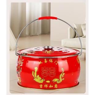 乔迁新婚过火火盆木炭盆取暖炉户外烧烤架子双喜临门烤火盆烤火炉