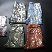 女高腰紧身提臀弹力运动显瘦健身裤 欧美单 瑜伽裤 烫金大码 ins 个性