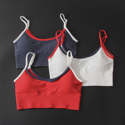 欧美单！美式复古学院风运动内衣女细肩带训练美背瑜伽健身文胸4