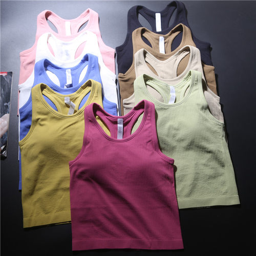 带胸垫无袖背心透气速干女ebb