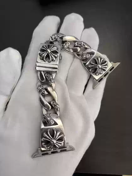 925 Silver Cross Watch Chain Water Ghost Series Accessories Watch Strap Labor Retro Buckle Accessories Apple Available