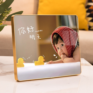 相框加打印照片定制摆台高级感宝宝相片水晶婚纱照相册摆件洗照片