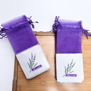 新款 袋新疆薰衣草袋子花料袋 薰衣草空袋束口收纳袋香料干花包装