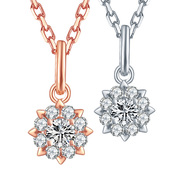 Happy Diamond White 18K Gold Diamond Necklace Female Elegant Pendant Rose Gold Fashion Clavicle Chain Jewelry New Product