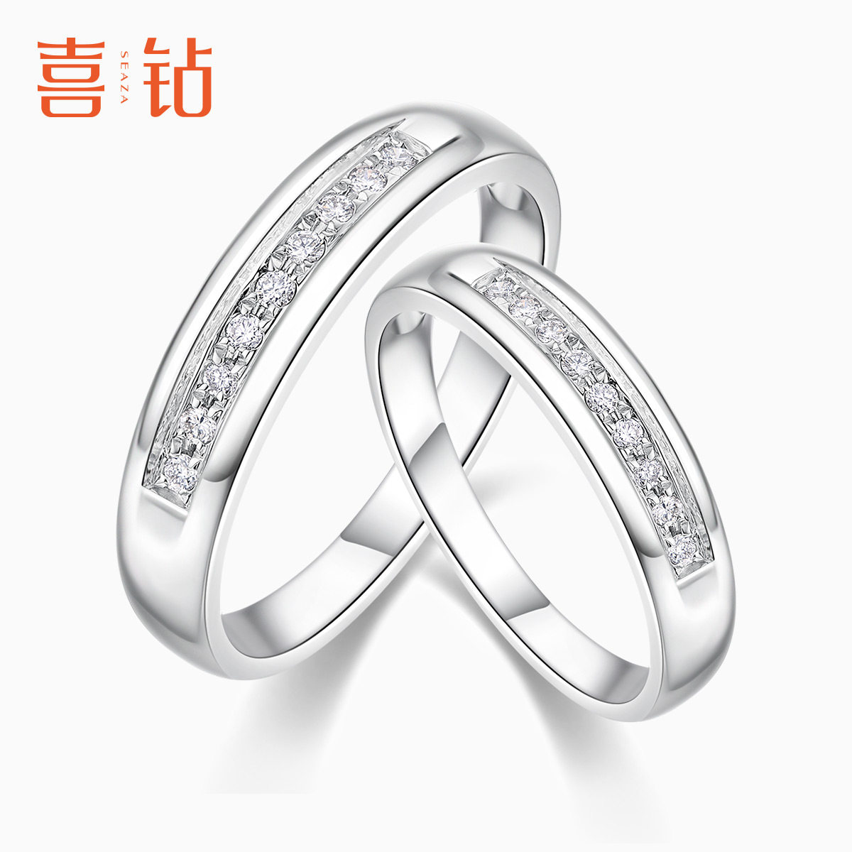 喜钻双色18K金情侣戒指囍字男女钻戒时尚简约婚戒天然真钻求婚属于什么档次？