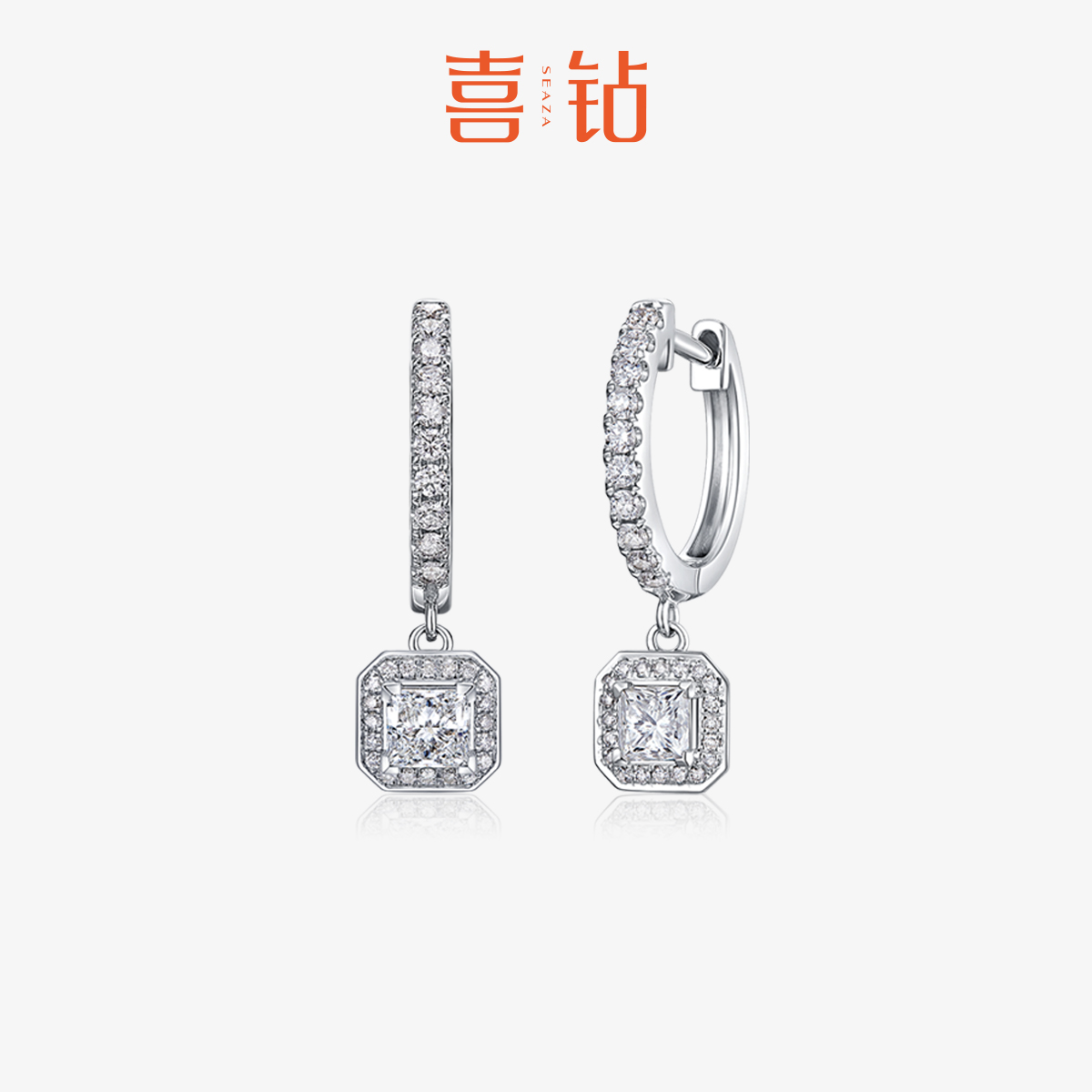 喜鉆金鉆石耳釘女時尚囍約小眾