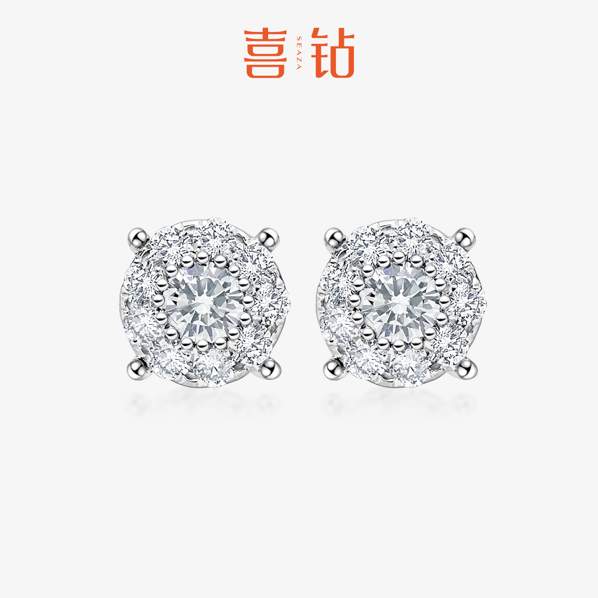 新品18k金群女款鉆石耳釘禮物