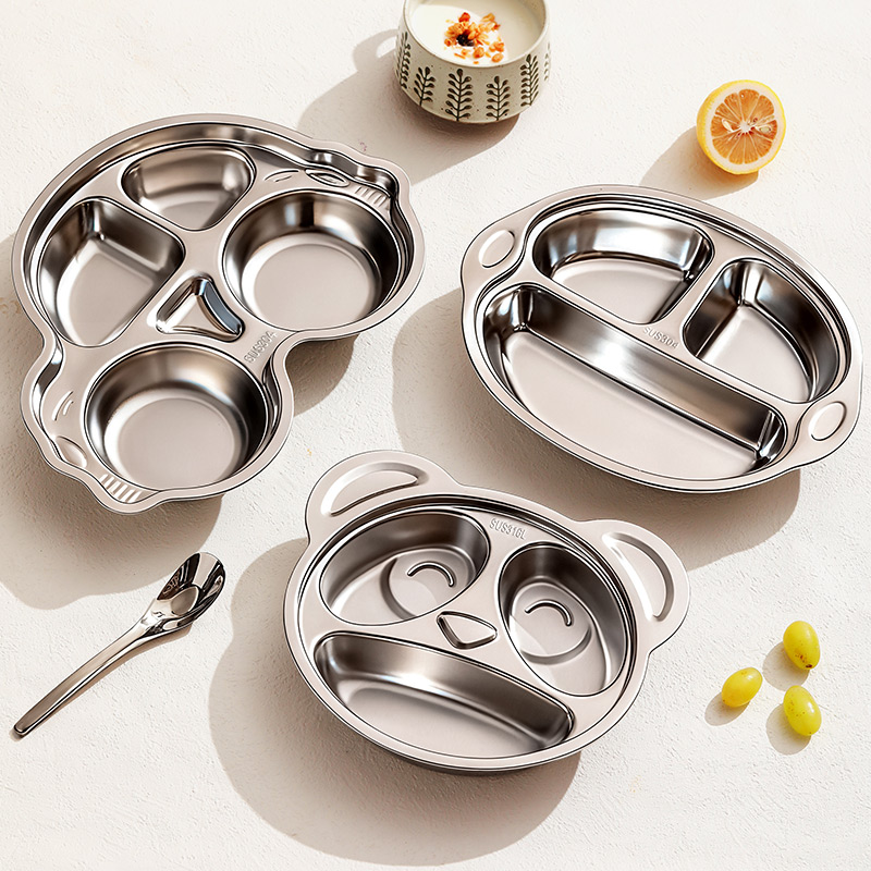 儿童餐盘304不锈钢辅食分格饭盘