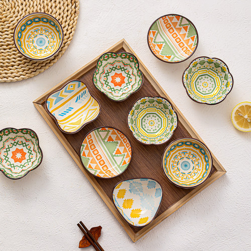 陶瓷味碟小盘子釉下彩蘸料调味碟