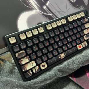 黑暗少女主题MDA高度键帽机械键盘四面透光适配核动力60/68/75ATK