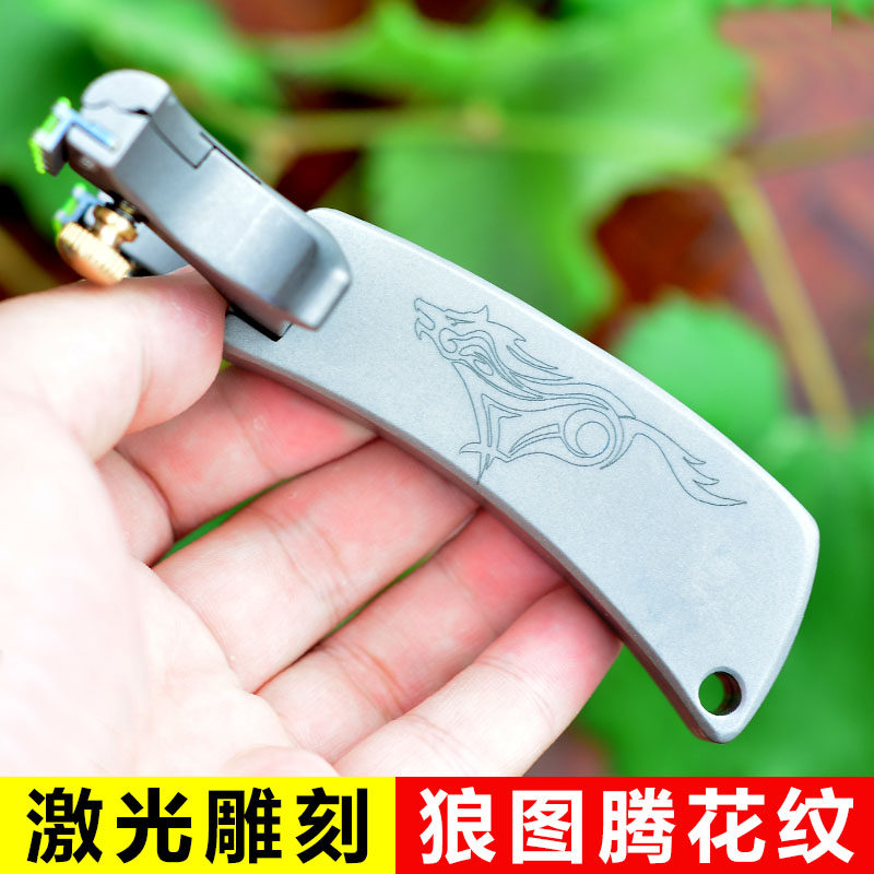战狼tc21钛合金弓免绑锁凤压片光纤瞄点扁皮弹弓精准大威力弹工器