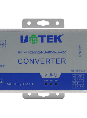 宇泰UT-901 无线串口收发器 RF到RS232/485/422无线串口数传模块433MHZ双向传输9针