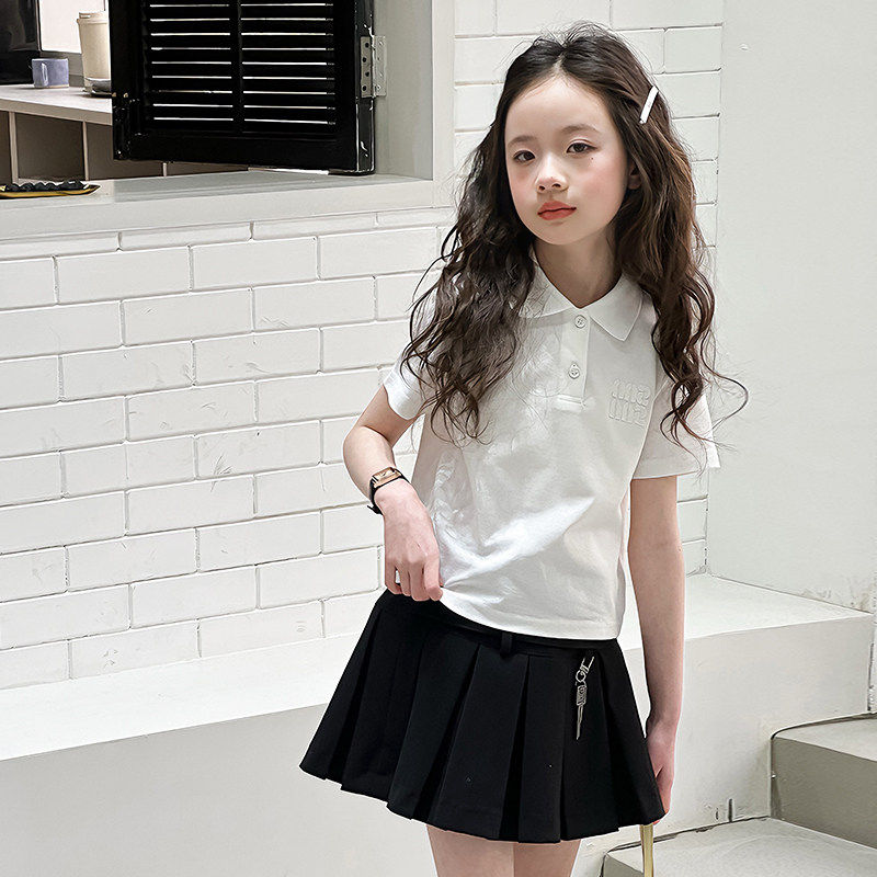 女童短袖T恤夏季儿童翻领POLO衫2026新款韩版女孩休闲打底衫洋气t