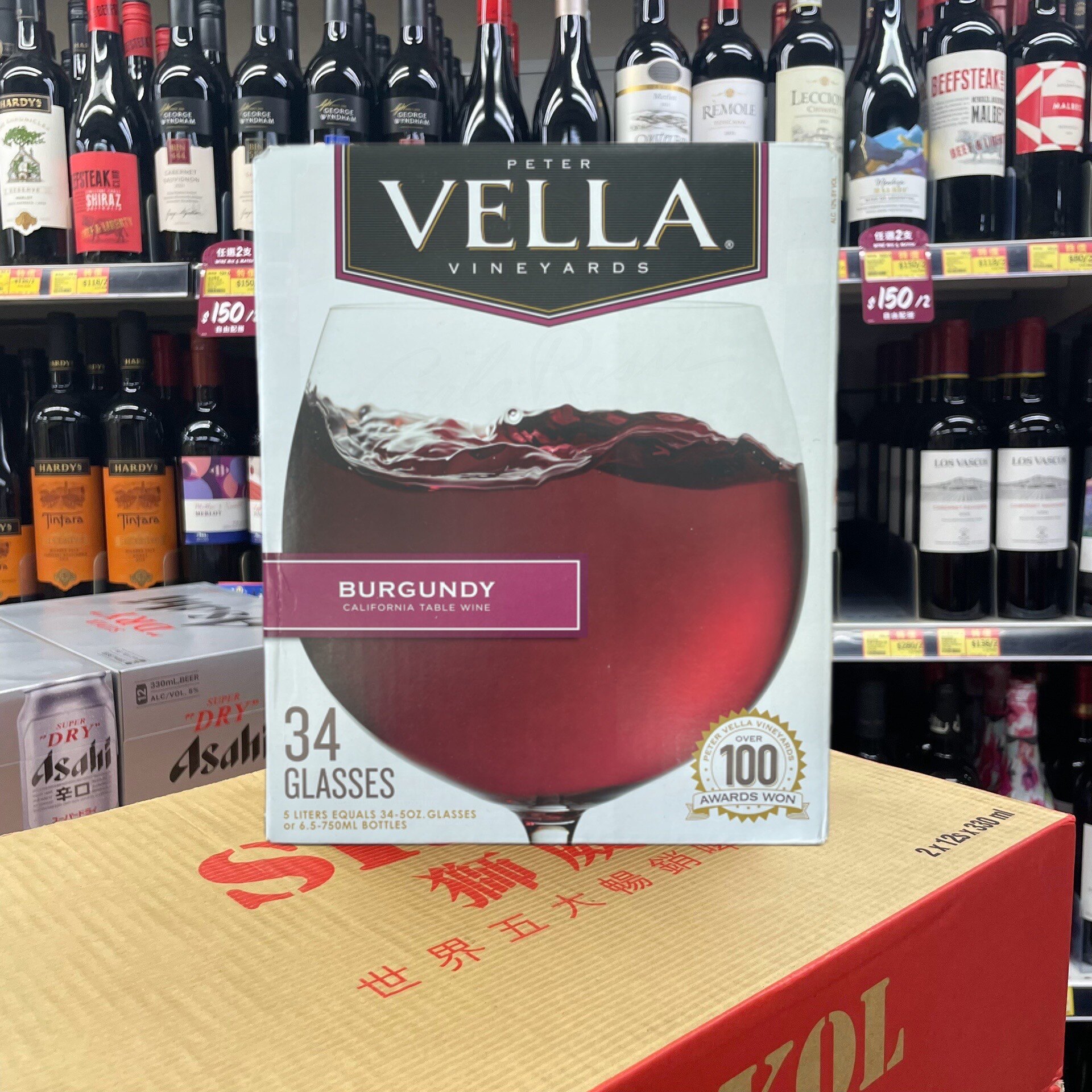 百乐莱vella红酒5l美国原装进口盒装柔顺勃艮第半干葡萄酒10斤装