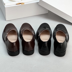 【GR]莞产真皮圆头浅口一字带玛丽珍女鞋~欧美复古赫本风单鞋