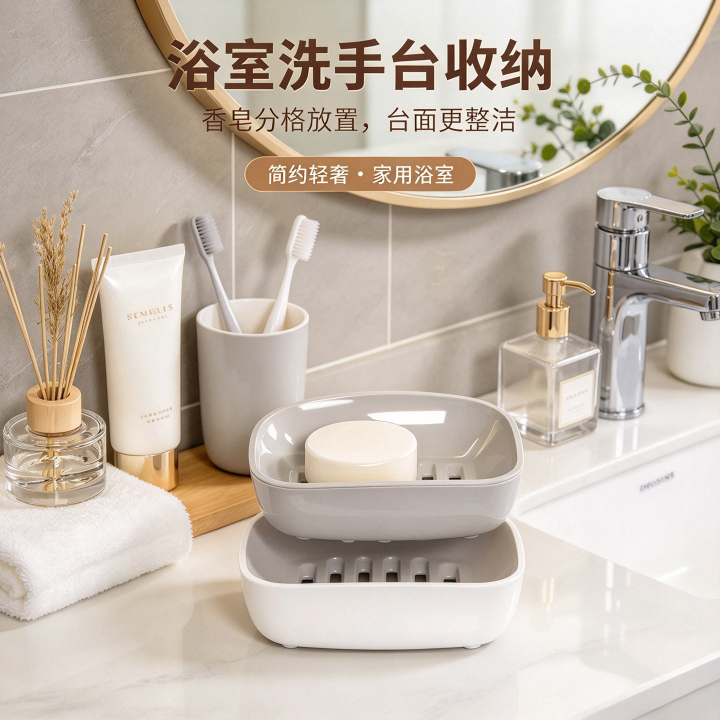 轻奢肥皂盒沥水香盒双层沥水