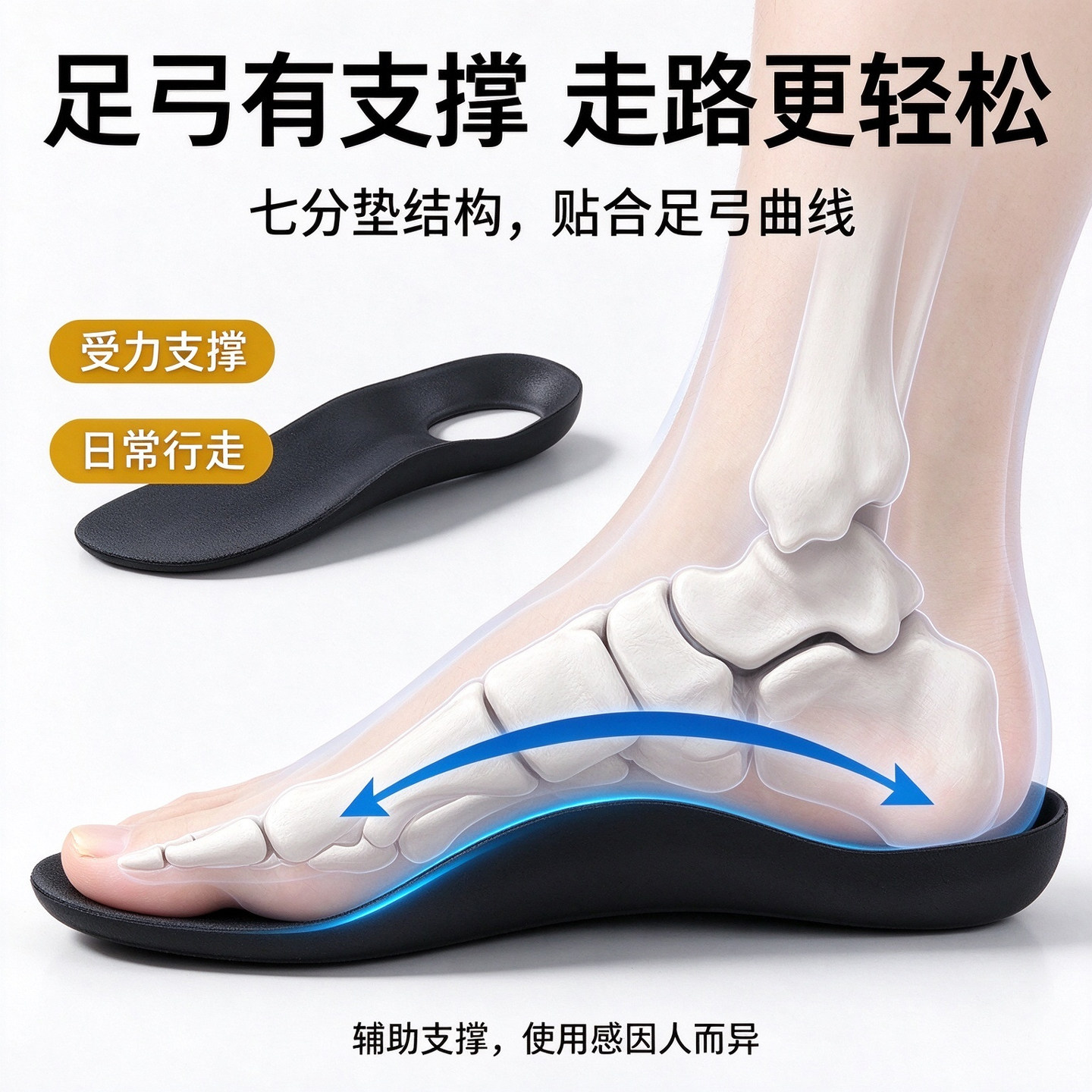扁平足矫正鞋垫半掌隐形