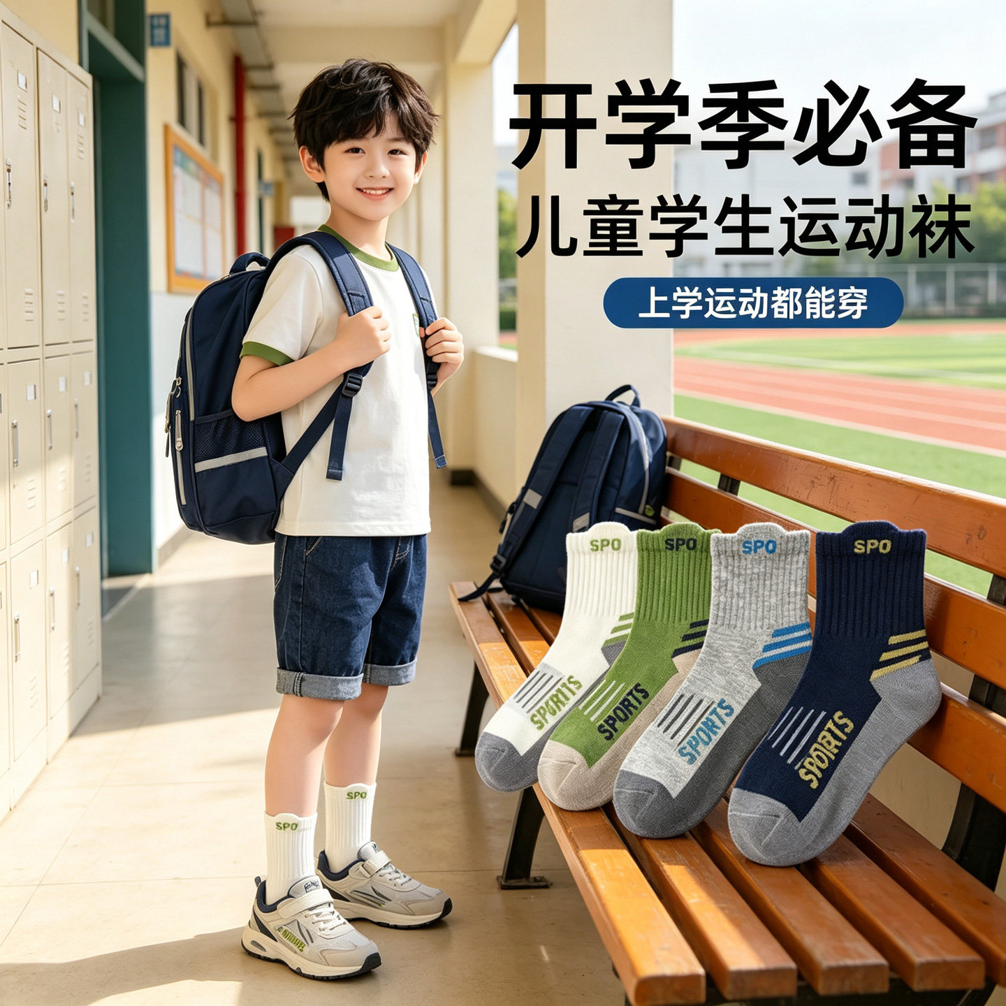 男童袜子厚款中筒保暖透气