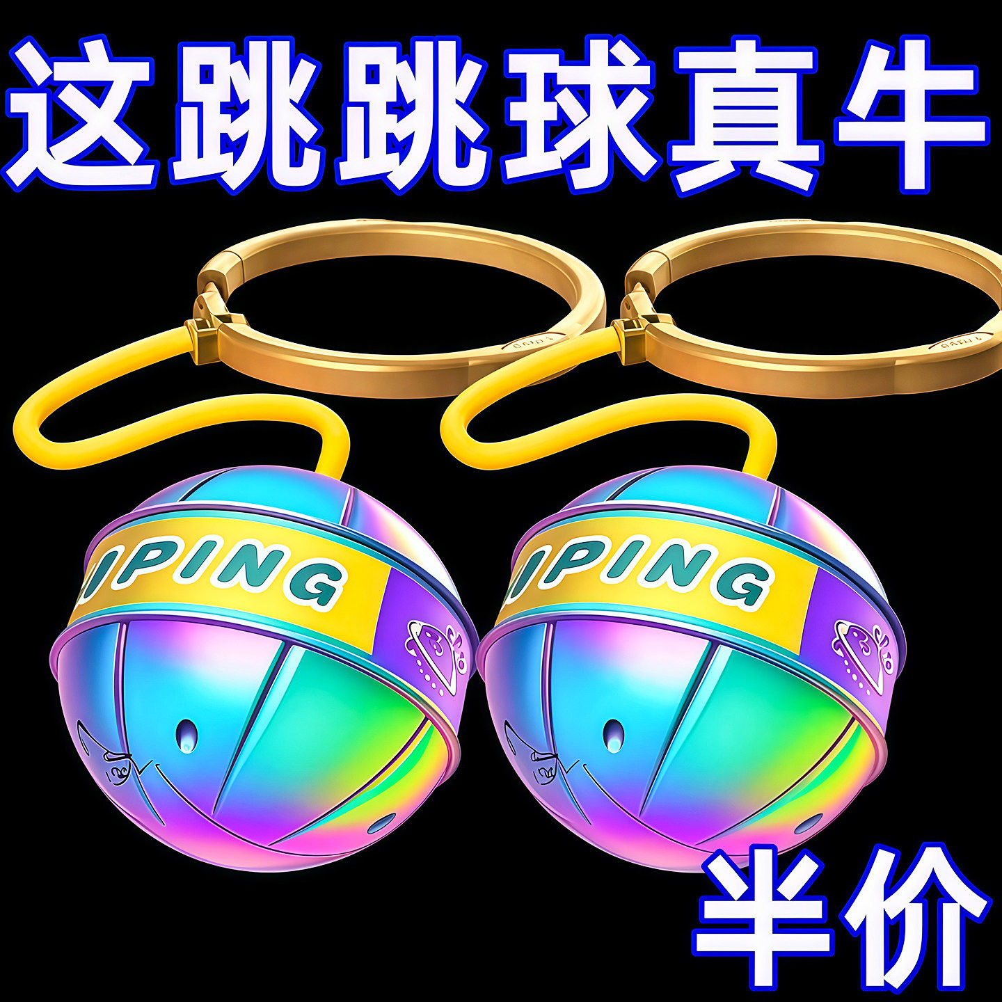 儿童玩具跳跳球闪光甩甩蹦蹦球发光弹力球脚环套脚男女孩弹跳运动