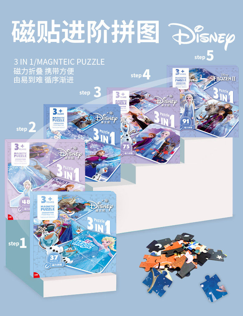 正版冰雪奇缘磁力拼图3-6岁益智