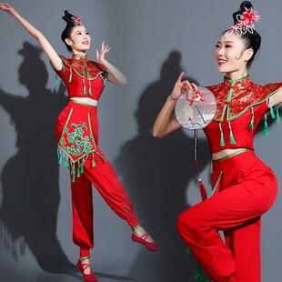 秧歌舞演出服装女2026新款民族风腰鼓队打鼓服成人中国鼓喜庆套装