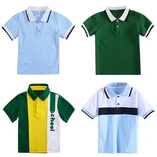 幼儿园白色园服夏季 体恤 中小学生校服班服儿童短袖 T恤纯棉POLO衫
