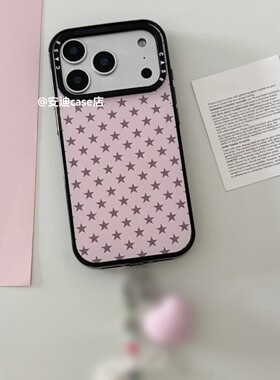 亚克力粉底五角星星17Pro max适用于iPhone16pro max手机壳/13ProMax/12Pro/15promax防摔保护14promax壳硬