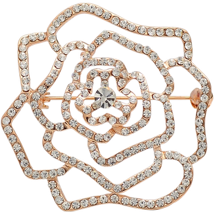 庄薇妇联标志胸针新款时尚合金水钻胸花妇女联合会胸章徽章别针