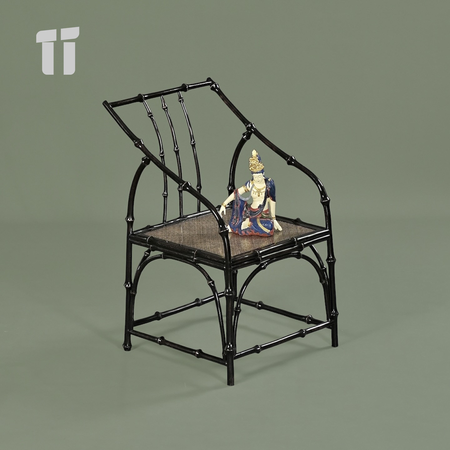 明式筇竹圈椅家具扶手椅休闲椅书房靠背凳子椅子围椅