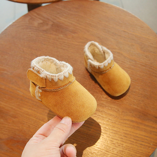 子8 高帮婴幼儿鞋 冬季 一岁女宝宝雪地靴加厚保暖6到12个月婴儿棉鞋