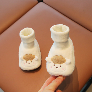 12个月婴儿步前鞋 软底1岁宝宝棉鞋 婴幼儿鞋 冬季 棉鞋 子秋冬款