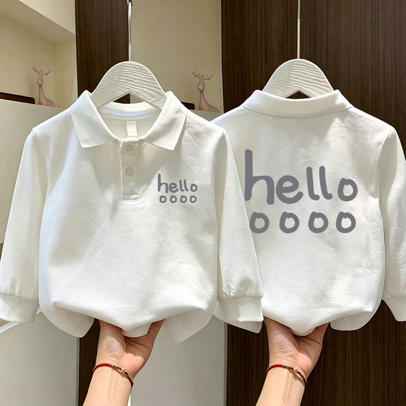 儿童秋装POLO领长袖纯棉