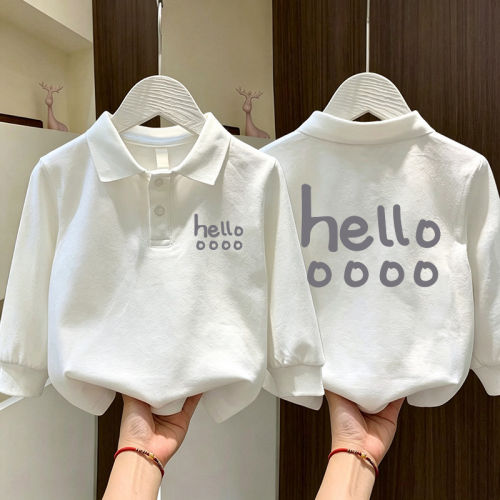 儿童秋装POLO领长袖纯棉