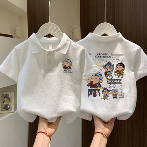 中大男童polo衫短袖t恤儿童翻领衣服2025夏季新款宝宝纯棉上衣服
