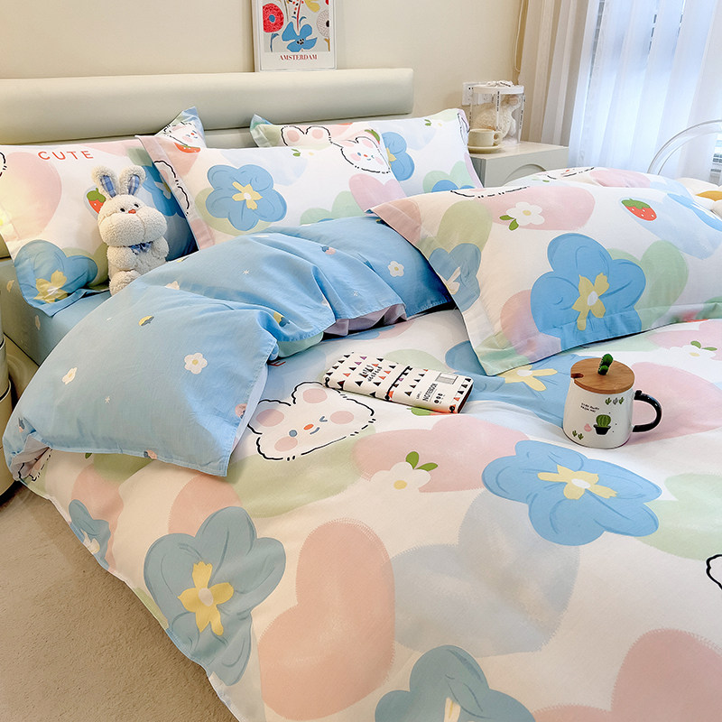 纯棉四件套春秋加厚床单儿童套件全棉被套被罩三件套双人床上用品,床上用品,床品套件/四件套/多件套,淘宝优惠券,粉丝福利购,淘宝优惠卷