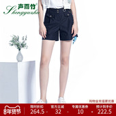 休闲裤 2021年夏季 声雨竹专柜 休闲百搭直筒裤 新款 薄款 热裤 女 短裤