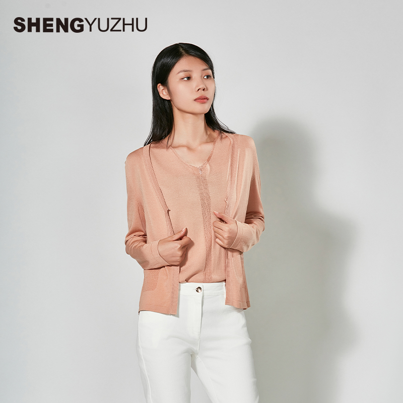 声雨竹春秋长袖针织开衫