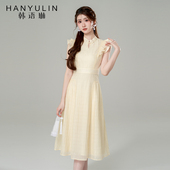 收腰显瘦中长款 今年流行漂亮连衣裙2025年新款 超好看修身 a字裙子