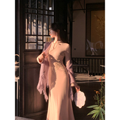 韩语琳 针织长裙 刺绣修身 绝美氛围感新中式 国风雅致改良旗袍春季