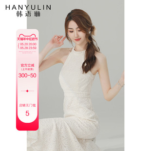 漂亮气质显瘦高级感白色长款 韩语琳法式 连衣裙女夏季 2024新款 裙子
