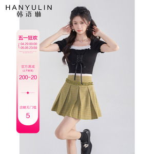 韩语琳甜辣两件套上衣女夏季2024年新款小个子高级感半身裙子套装