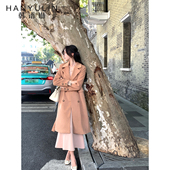 韩语琳 外套 气质中长款 复古驼色加厚毛呢大衣女2025巨好看 春季