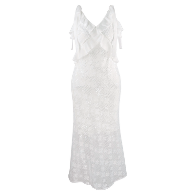 白色吊带裙气质连衣裙修身裙子