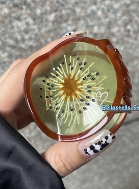 可爱水果猕猴桃醋酸抓夹小众趣味发夹后脑勺盘发鲨鱼夹奇异果发抓