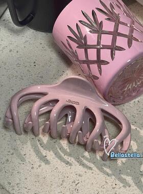 巨能抓！高级感多爪齿鲨鱼夹粉色大号抓夹慵懒风发饰南瓜款发夹女