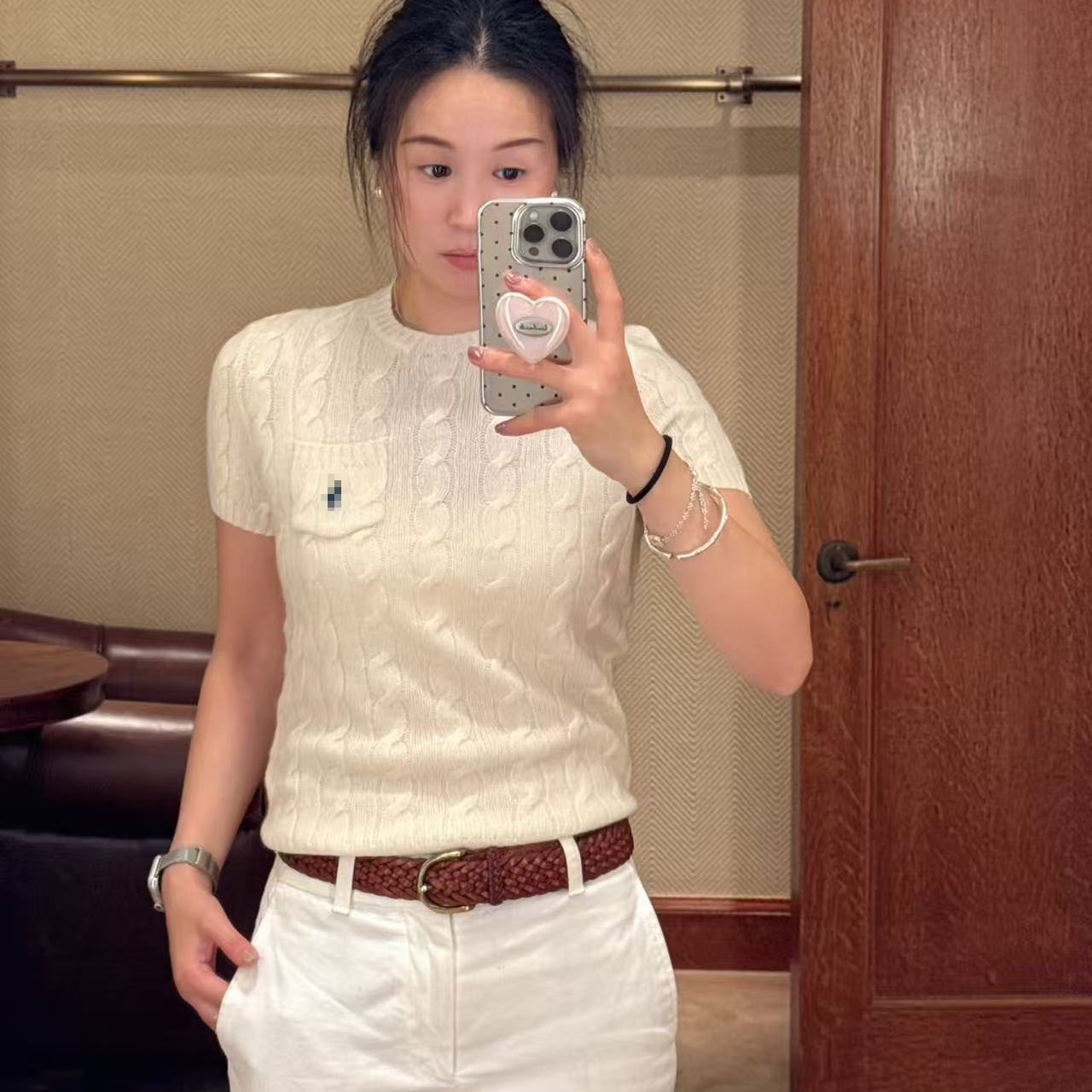 25秋冬女士小马刺绣羊毛羊绒短袖麻花羊毛衫,女装/女士精品,毛针织衫,淘宝优惠券,粉丝福利购,淘宝优惠卷